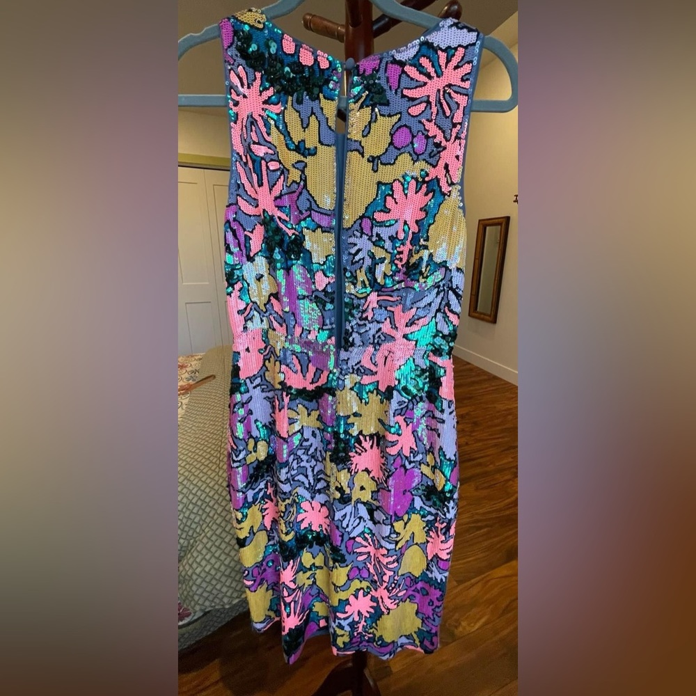 🦄 J Crew Collection sequin tropical dress size 2 - Picture 4 of 7